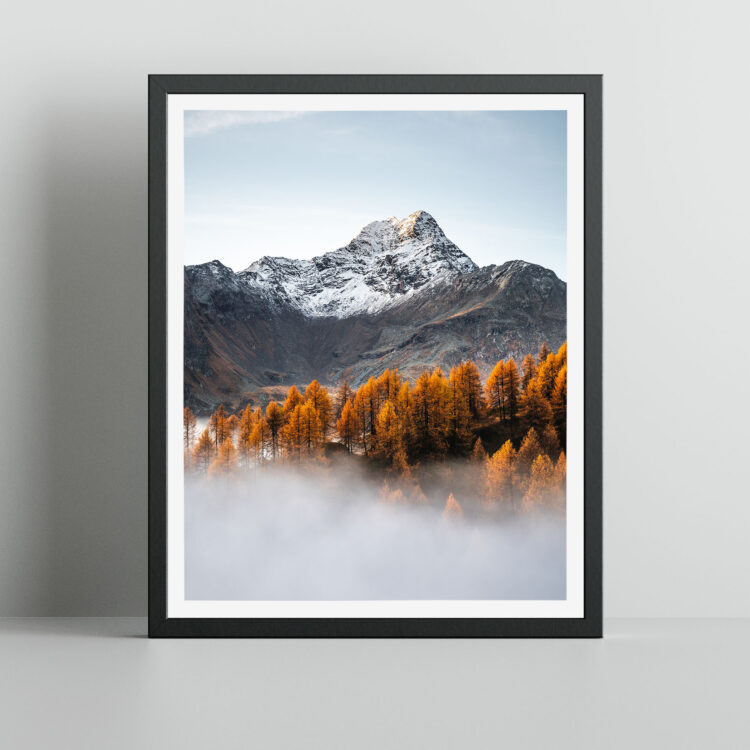 Engadin Herbst Schweizer Landschaft Print Wandbild