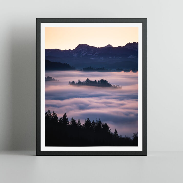 Aaretal Nebelmeer Schweizer Landschaft Print Wandbild