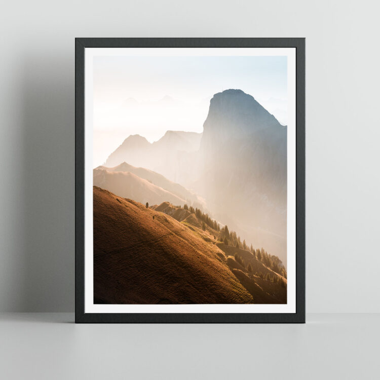 Stockhorn Silhouette Schweizer Landschaft Print Wandbild